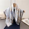 Printed Imitation Silk Ink Rhyme Landscape Silk Scarf Square Scarf High-End Shawl Versatile Neck Small Square Scarf Headscarf
