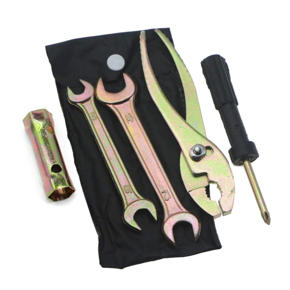 5Pcs Motorcycle Spark Plug Spanner Wrench Socket Tool Kit Aluminum Alloy Repair Pliers Wrenches Screwdrive with Storage Bag