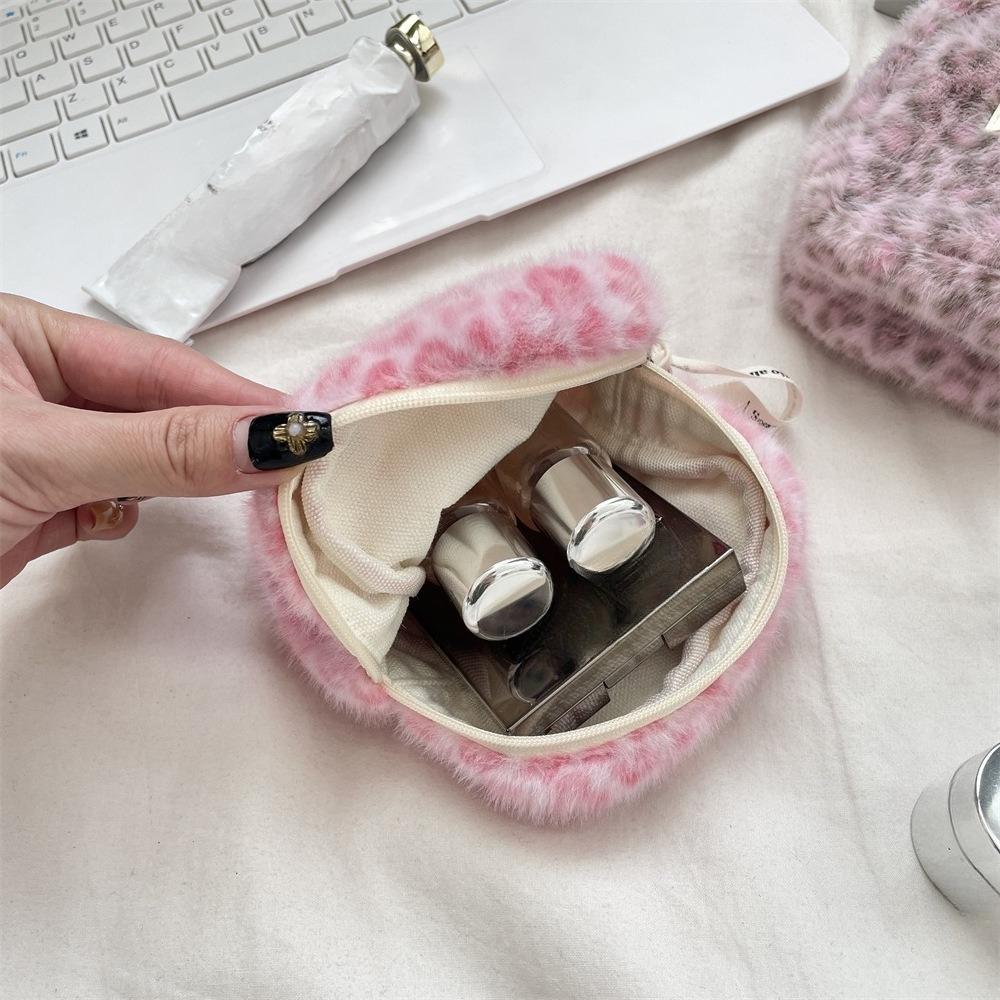 Leopard Print Makeup Bag Toiletry Bag Sanitary Pad Pouch Pad Pouch Cute Cosmetic Storage Pouch Women Small Makeup Bag Cable Case