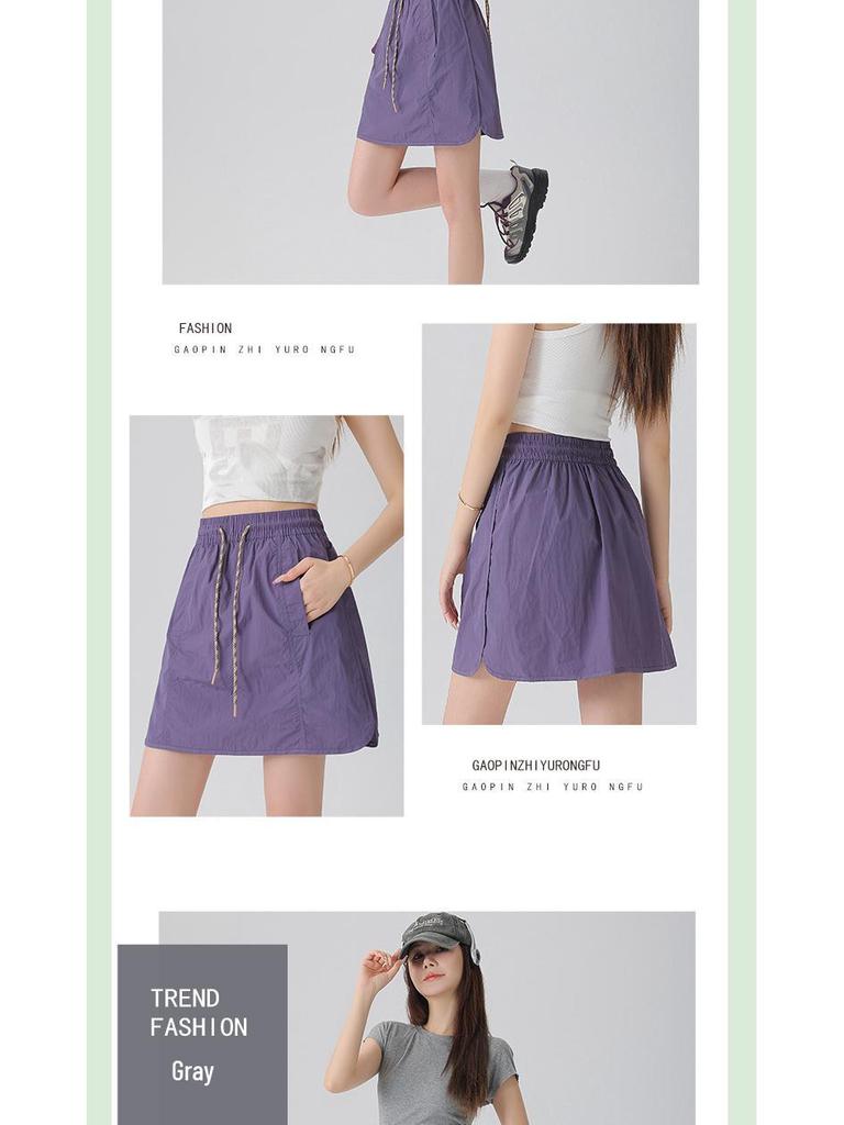 Breathable Women's Summer Sport Skirt-Shorts with Loose Yoga Safety Lining