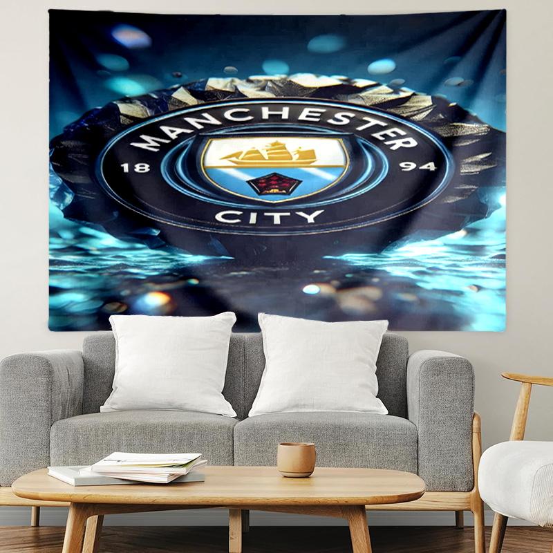 Manchester City FC Print Tapestry, Lightweight Wall Hanging, for Bedroom, Dorm, Living Room, Home Art Decor - Birthday Christmas Gift for Friends