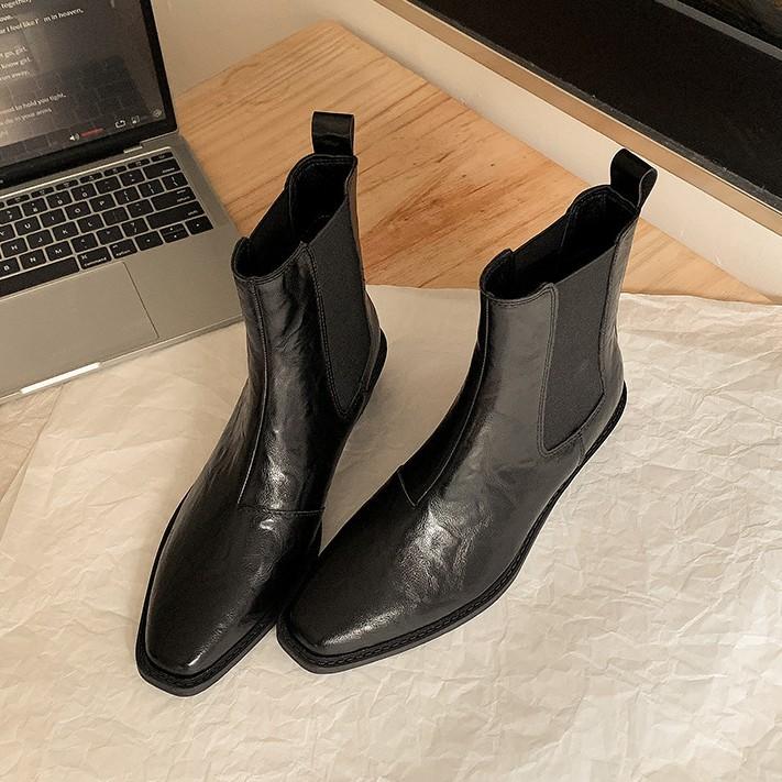 Grape mother short boots women's versatile British style Chelsea elastic boots Korean version Internet celebrity thin boots women's outer wear