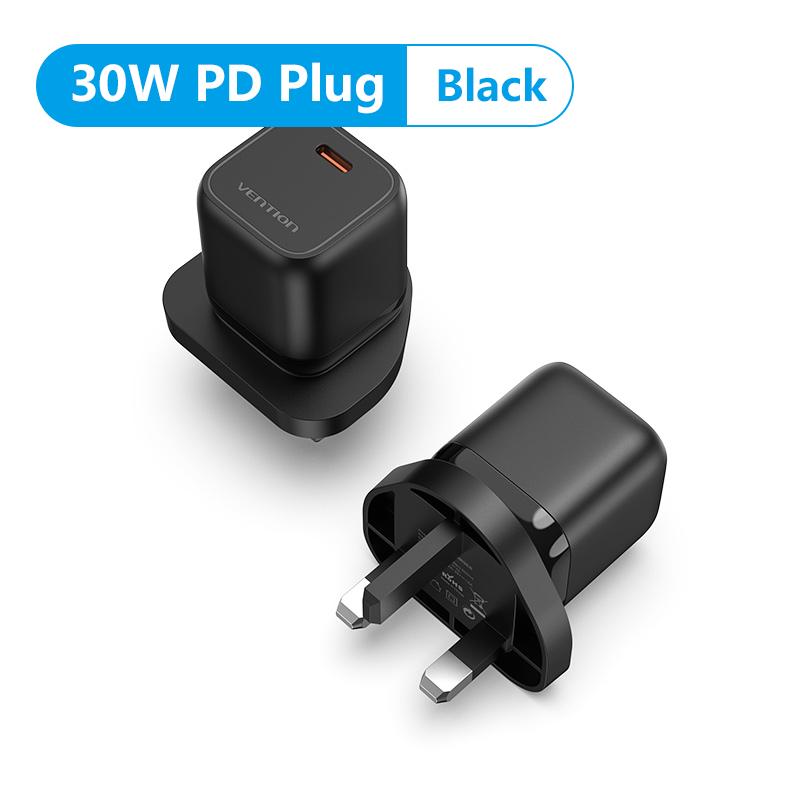 Vention 30W GaN Charger for iPhone 14 13 12 Pro Max USB Type C Charger for iPad Pro Xiaomi Huawei Samsung Fast Phone PD Charger