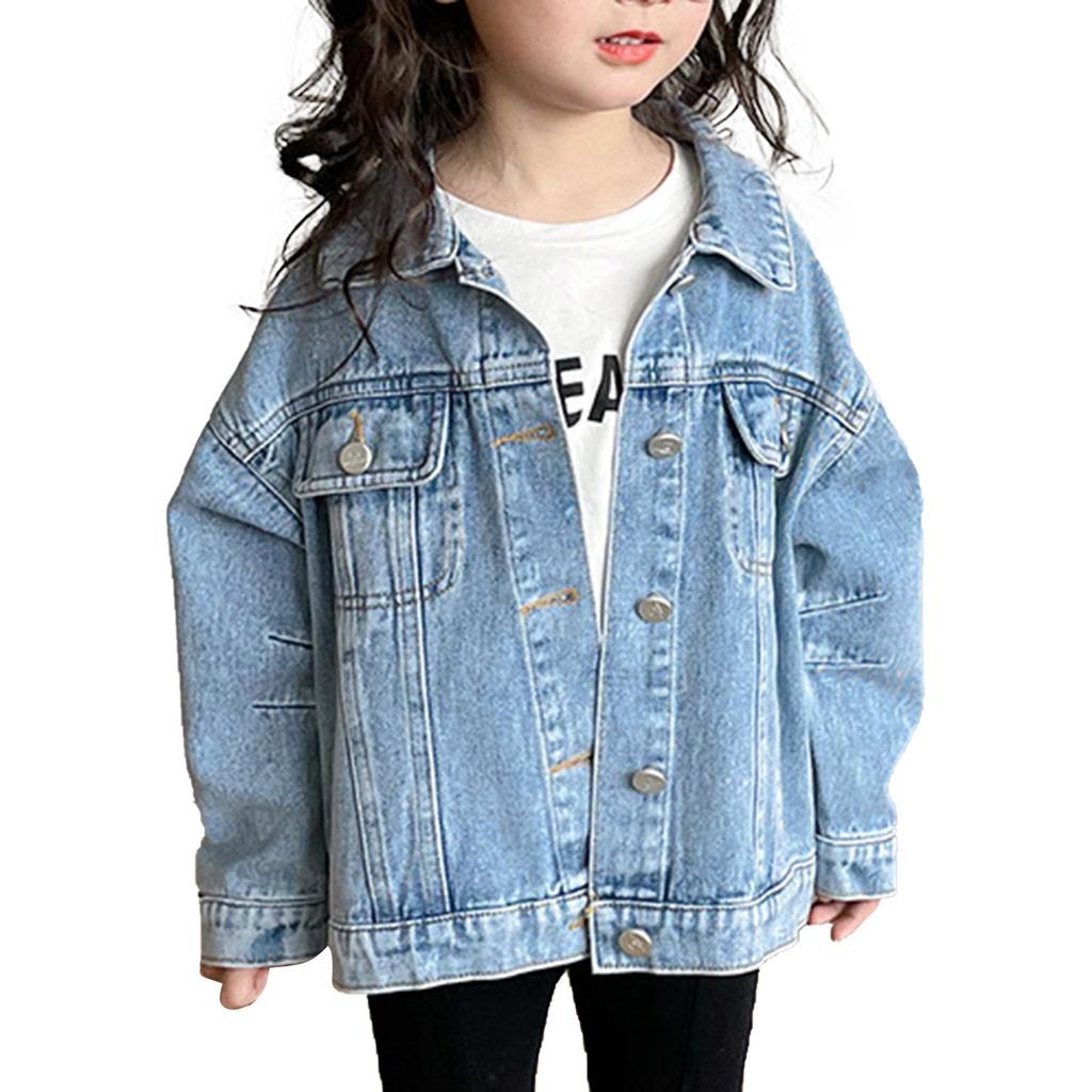 Kinder Retro Jungen- und Mädchen-Cowboyjacke Koreanische Edition Jacke Oberteil Stilvolle Kinderbekleidung