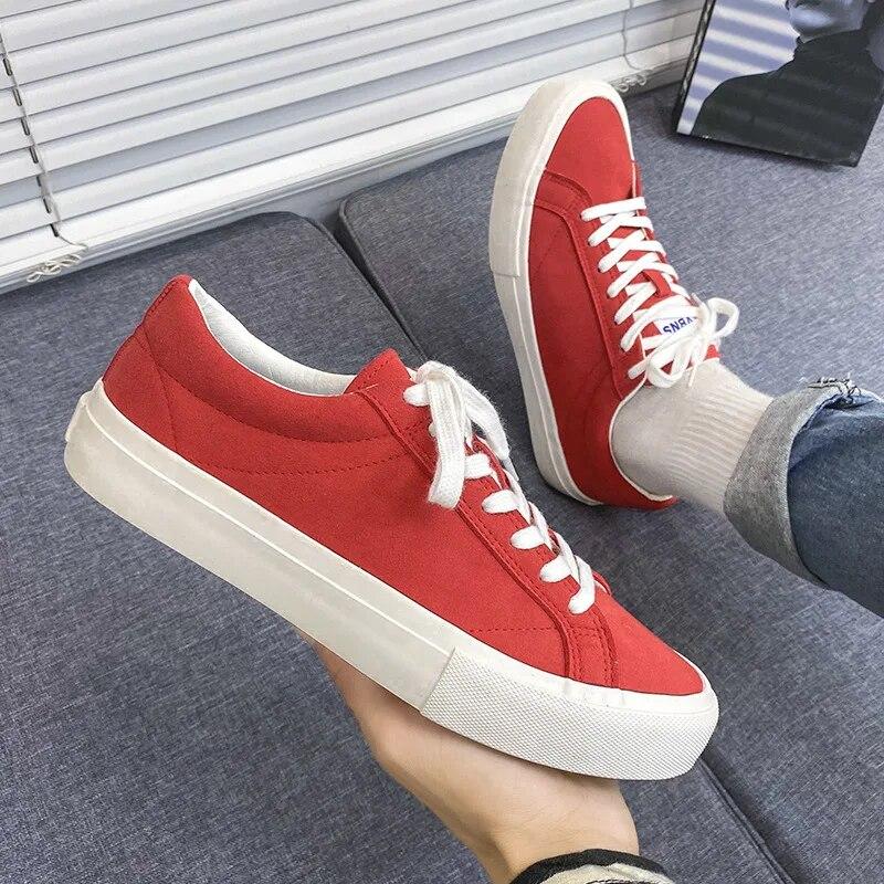 Модная кожаная мужская парусиновая обувь — фото 6