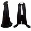 Sorcerer Long Shirt Hooded Unisex Black Robe Costume Halloween Party Performance Supplies Cloak Cosplay Costume Wizard Prop
