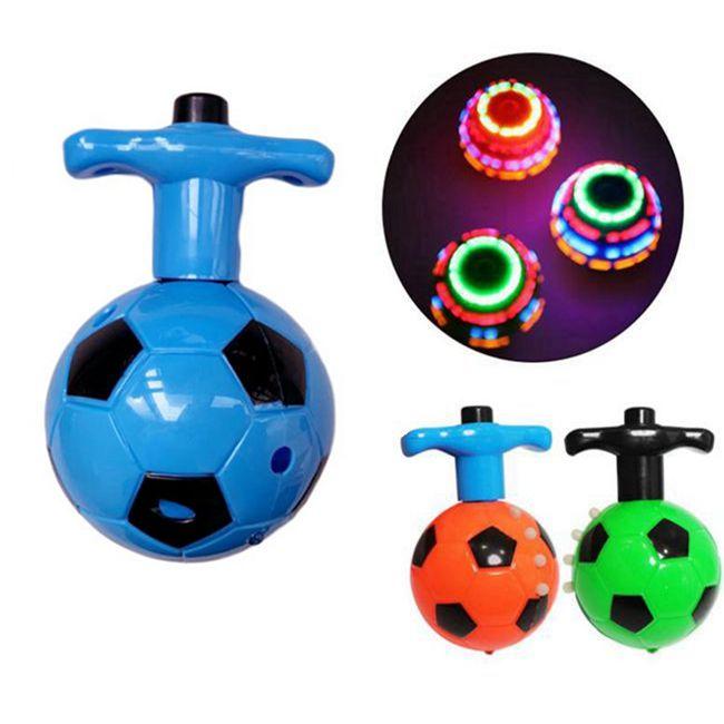 1 Pc Cartoon Spinning Top Football Submarine PVC Model LED Flashing Light Music Launcher Night Glow Kid Gift Toy