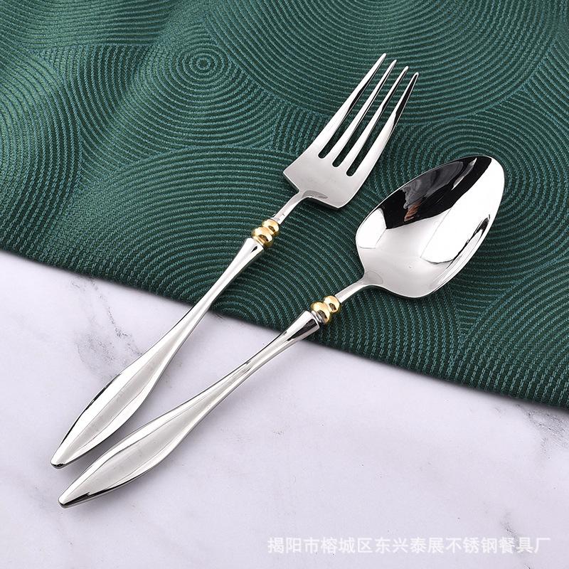 304 Stainless Steel Gourd Handle Western Tableware Hotel Restaurant Steak Knife Fork Dessert Spoon Set