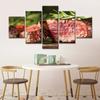 5 Stück Food Grill Red Meat Steak Poster HD-Druck Home Decor 5 Panel 5 Stück Leinwand Wandkunst ohne Rahmen Raumdekoration Modern