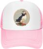 Puffin Bird Graphic Print Polyester Trucker Hat Adjustable Summer Casual Baseball Cap for Unisex