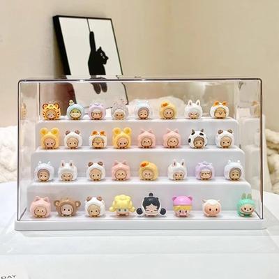 Caixa de Exibição de Acrílico Transparente Caixa Organizadora de Armazenamento à Prova de Poeira para Colecionáveis Figuras Miniaturas e Brinquedos com Vitrine Transparente