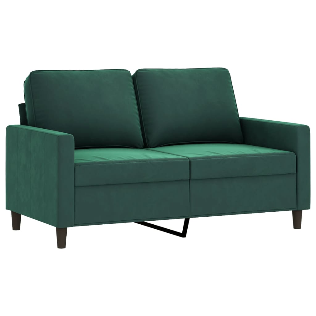 Vidaxl 3-Cz. Relaxation Set With Cushions, Dark Green, Velvet