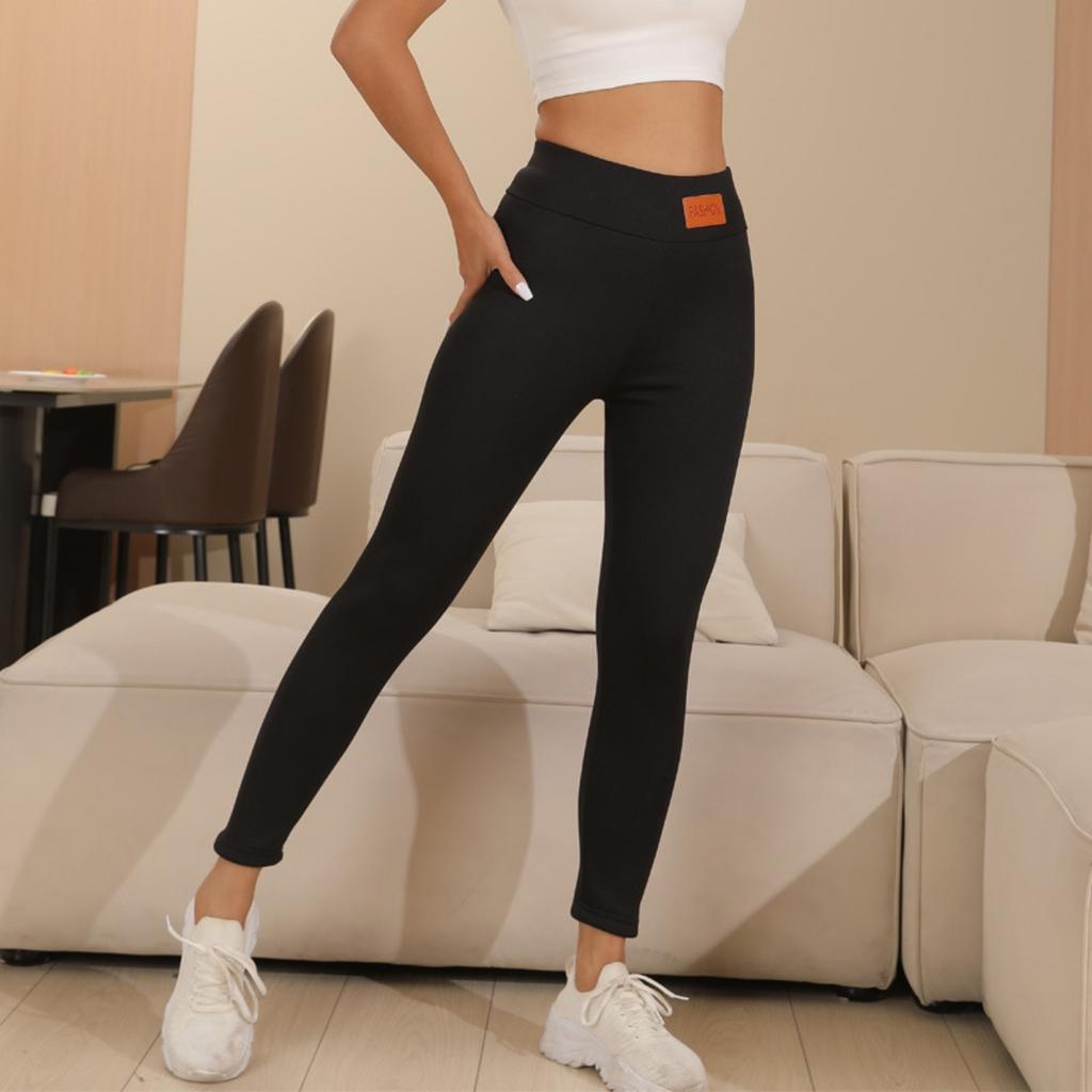 300-390g Thickened Lamb Wool Leggings with Added Fleece, Women's Outerwear, Pencil Pants with Small Legs, High Waist, Slim Fit, and Warm Pants