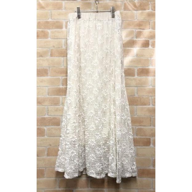 [Used] 26ss SLOBE IENA Lace Flare Skirt White 111451245