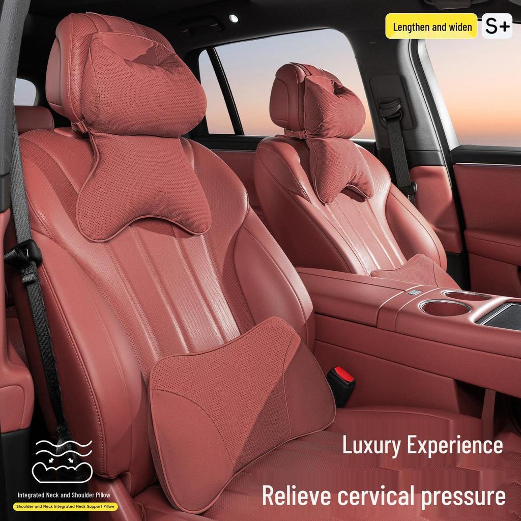 BMW 1/3/5 Series Headrest Neck Pillow & Lumbar Support - Volcano Red