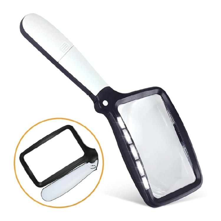 2X Jewellers Loupe LED Magnifier Loop Side Light Magnifying Glass Lens 5 LED