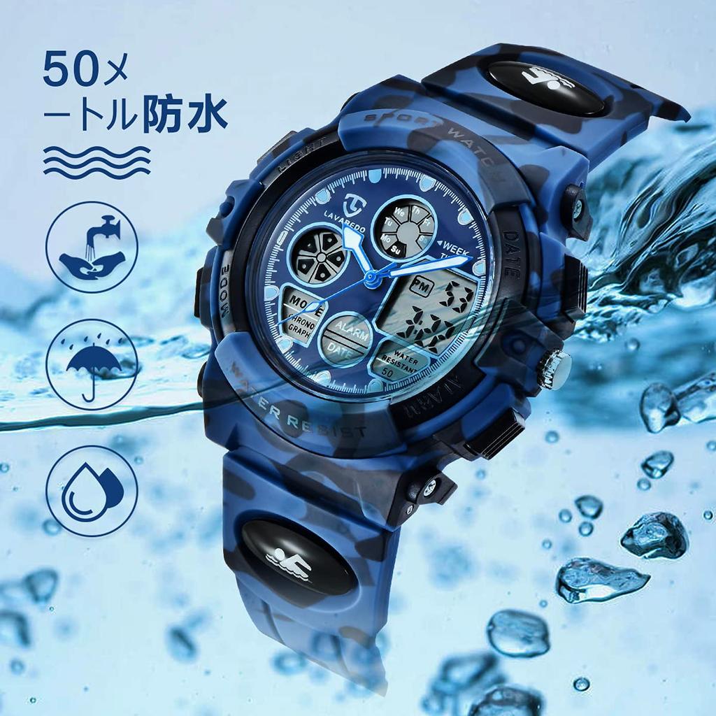 Zegarek sportowy dla chłopców Zegarek sportowy Outdoor Wielofunkcyjny Wodoodporny Alert Data Dzień Wyświetlacz Podwójny czas LED Wyświetlacz analogowy Dziewczęcy Chłopięcy zegarek cyfrowy Dziecięcy