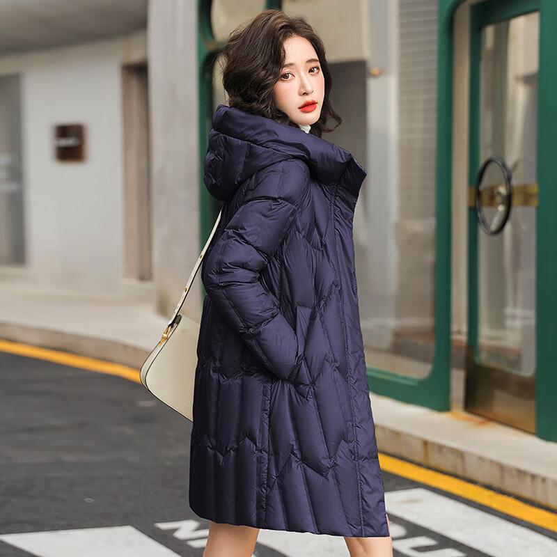 FengXun Women's Mid-Length Casual Hooded Padded Coat