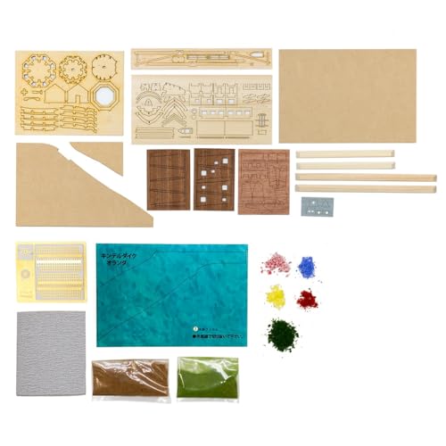 Woody Joe European Streets Series: Kinderdijk, Netherlands Wooden Model Assembly Kit (Diorama)