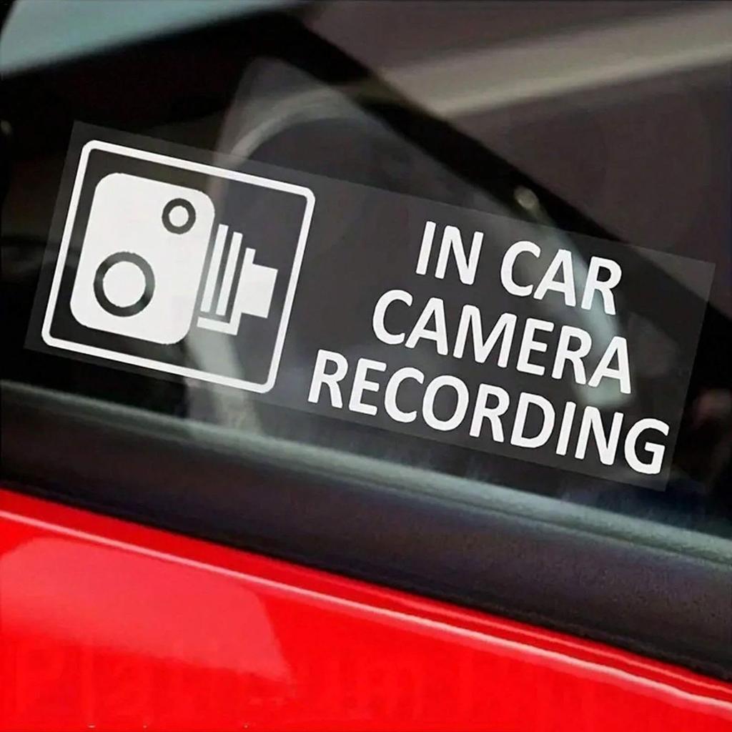 Car Camera Decal, Camera Warning Security Decal - Car Security Sticker with Surveillance Warning