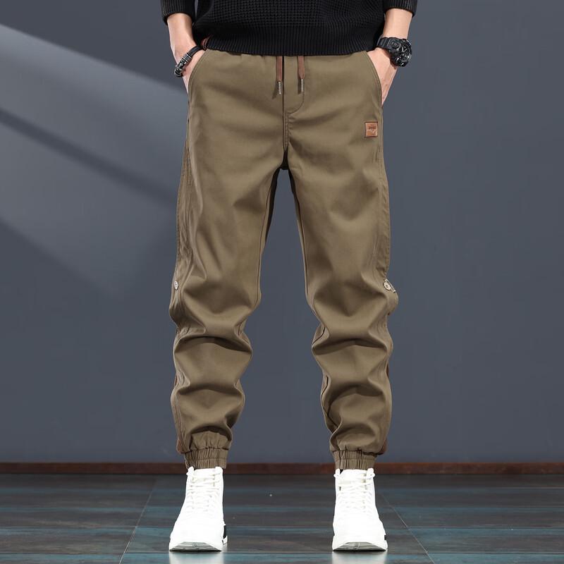 Jereno Men s British Retro Patchwork Cuffed Cargo Pants 3XL