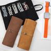 Sophisticated Handcrafted Watch Holder for Smartwatch Case, with Band Slots Roll, Storage Pouches Watchband Organization