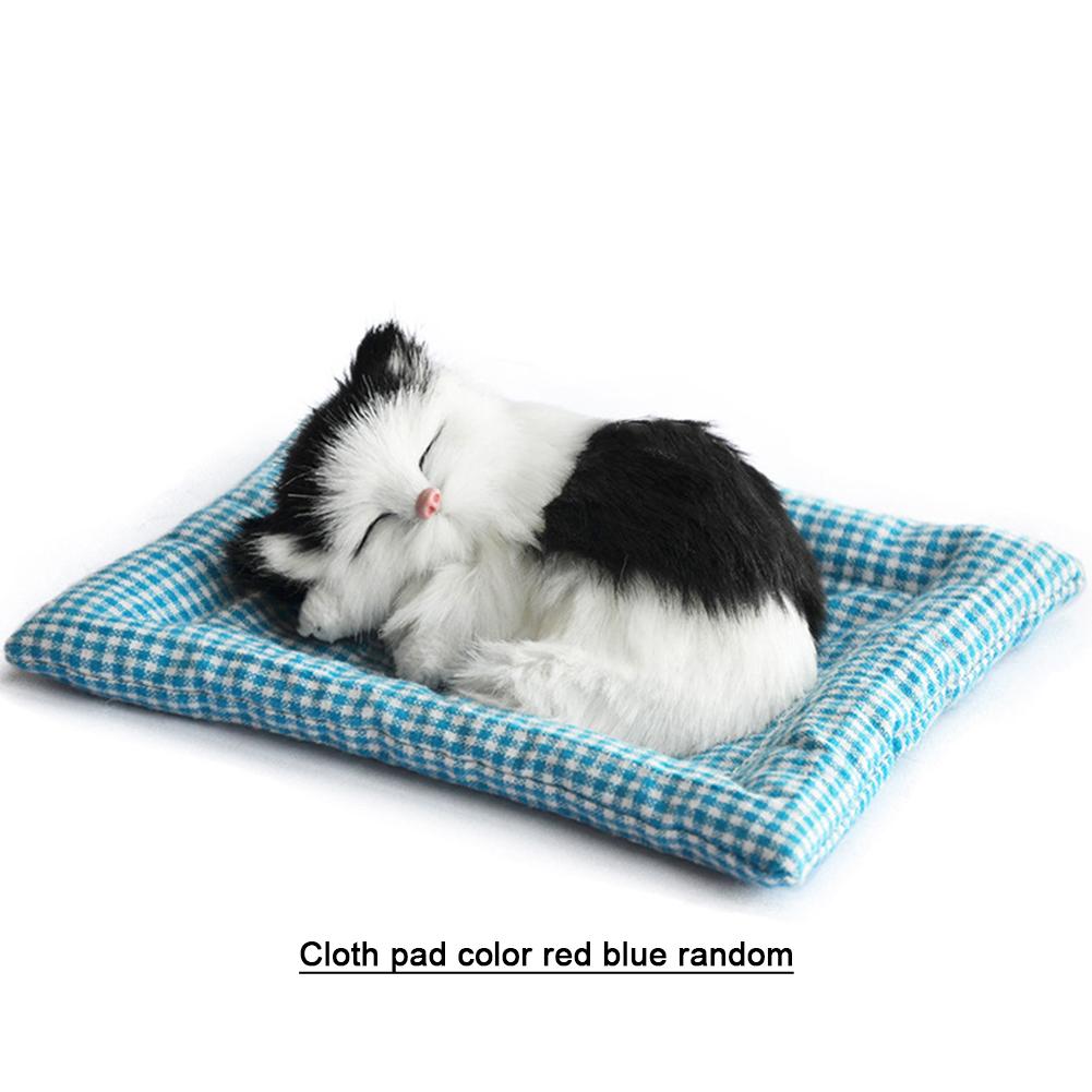 Simulation Mini Cat Cloth Pad Plush Cats Children Birthday Gifts Creative Imitation Ornaments Home Fireplace Decoration Supplies