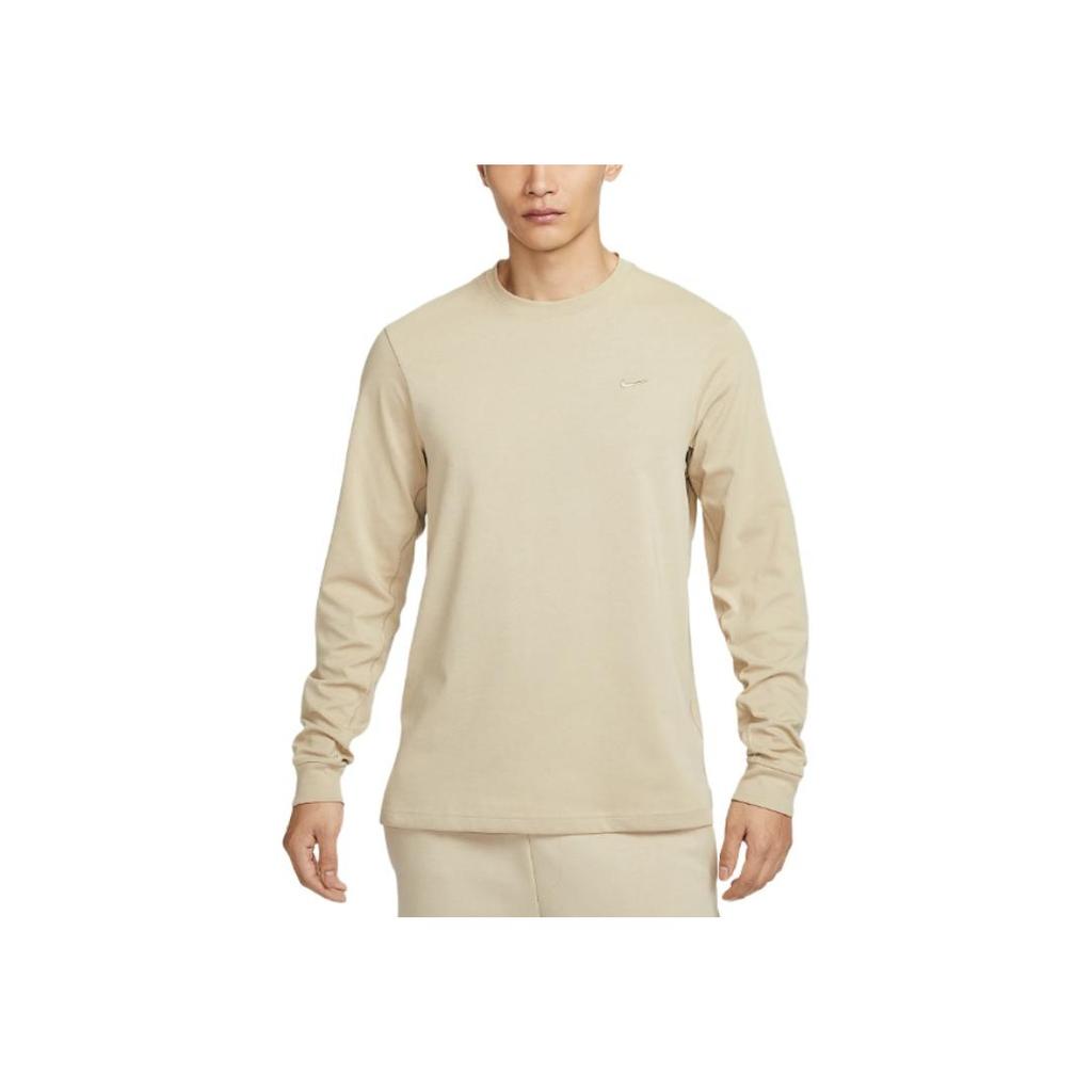 Nike Sweat-shirt à manches longues et col rond uni pour homme Kaki FB8586-251