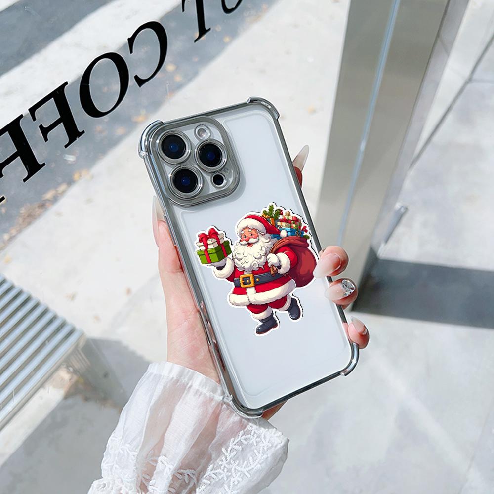 Ae120 Merry Christmas Santa Design Electroplated TPU Phone Cases for Samsung A54 A12 A14 S23 S24 Ultra A55 A15 S20 S21 FE Four Corner Protection Cover