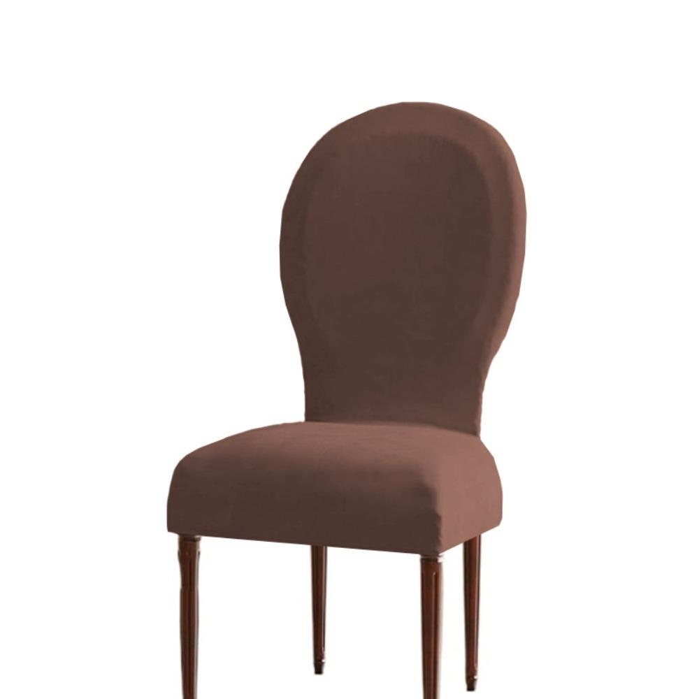 

Solid Color Curved Backrest Chair Cover Thickened Protective Seat Case Chair Dust Cover Hotel колір темно кави
