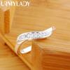 925 Sterling Silver Crystal Diamond Rings For Women Fashion Elegant Wedding Charms Fine Jewelry