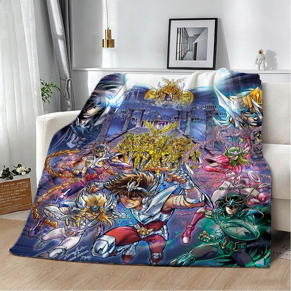 3D S-Saint S-Seiya Japan Anime Cartoon Flannel Blanket Soft Throw Blanket Art For Home Decor Bedroom Bed Sofa Picnic Fans Gifts