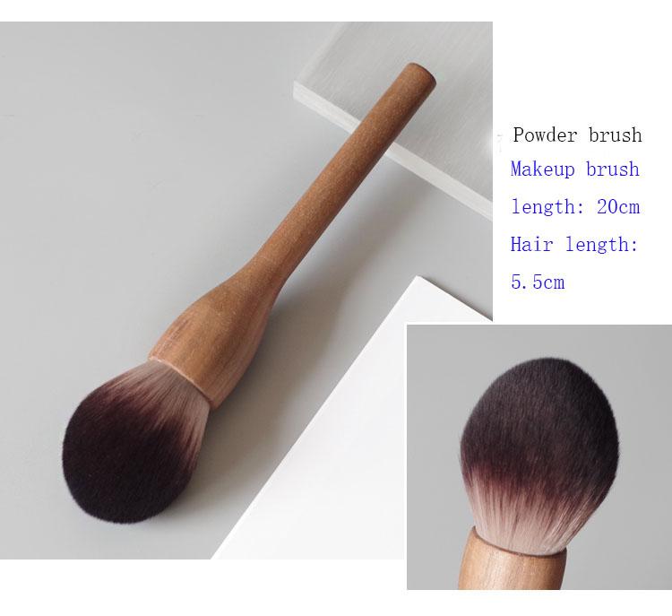 Karsyngirl štětec na make-up, dřevo, ořech, velké retro štětce na pudr, medově sypké, super měkké, krásný dárek pro přítelkyni, nástroj na líčení