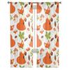 Cute Foxes Mushrooms Berries Leaves Sheer Curtains for Living Room Transparent Tulle Window Curtain Bedroom Kitchen Veil Drapes