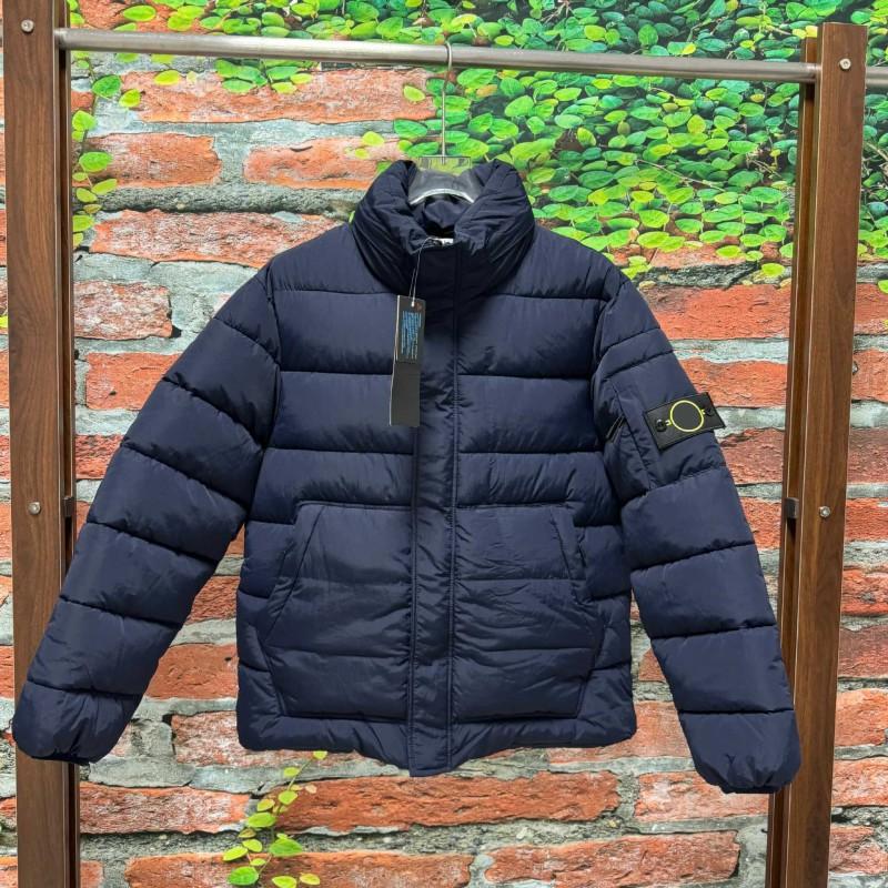 Mens High Collar Long Sleeve Seamless Cotton Puffer Jacket Urban Streetwear Casual Winter Coat