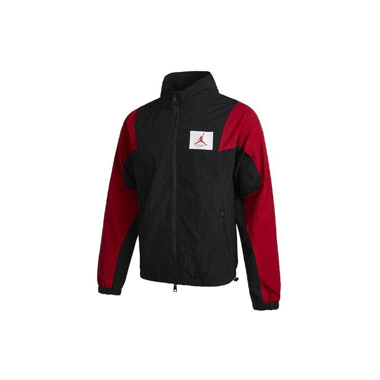Jordan Flight Spliced Casual Sport Jacket with Stand Collar Men Jackets Black CV3151-010