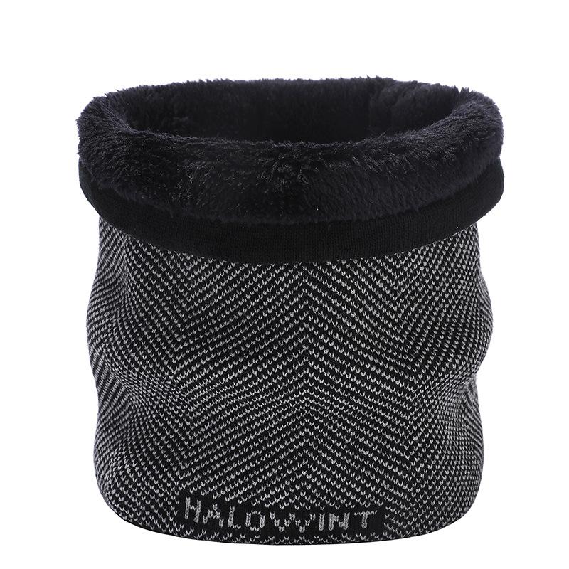 

Мужская и женская зимняя утепленная ветрозащитная защита шеи с флисовой подкладкой, вязаная шерстяная утепленная куртка для шеи чёрный