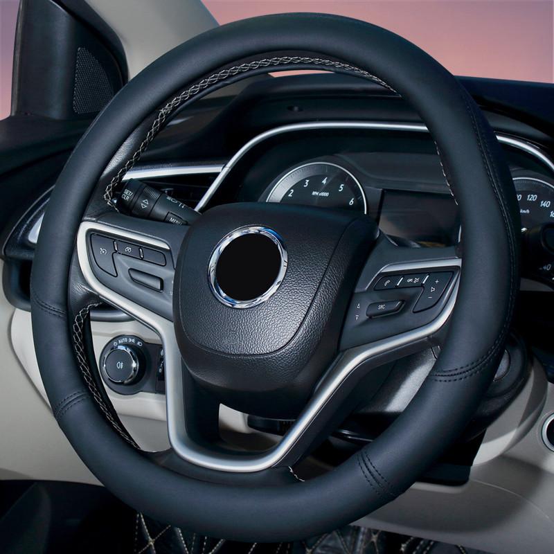 Universal Leather Car Steering Wheel Cover Steering Wheel Handle Cover Color Splicing Car Interior Protective Cover
