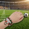 5pcs/set Green Soccer Fan Stackable Bracelet Shoe Handmade Beaded Hand Chain Bracelet Set Party
