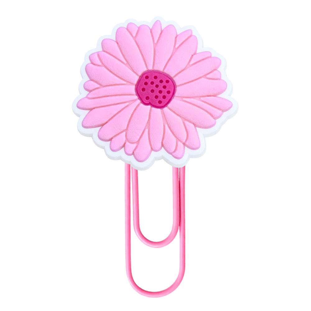 

28-Piece Pink Large Paperclips Set - Cute U-Shaped Office Supplies & PVC Cartoon Bookmarks