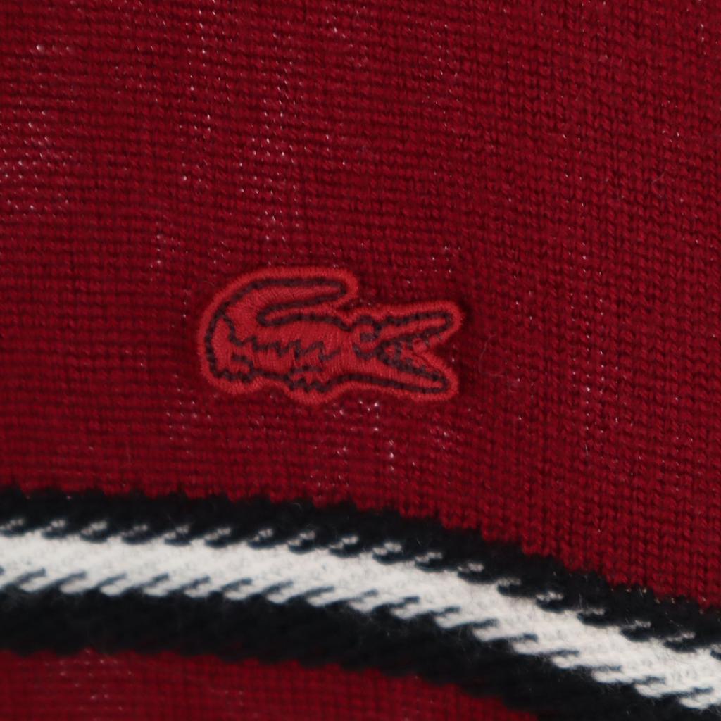 LACOSTE wool Long sleeve sweater M Bordeaux series knit Men's Used