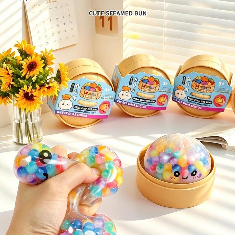 Realistic Steamed Bun Squeeze Toys, Colorful Steamed Bun Squeeze Toys Cute, Kids' Item Party Favor Stress Relief Toys