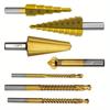 7-teiliger Stufenbohrer, Säge, Regenschirm, Fase, gerader Fräser aus Titan, 4-12/20 mm, 3 6 8 mm, für Holzarbeiten, Metall, Loch, Kegelbohrer