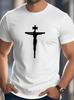 Jesus Crucifix Cross Silhouette Print Unisexs Crew Neck Soft Cotton Short Sleeve Religious Faith Casual Daily Basic Streetwear Tees