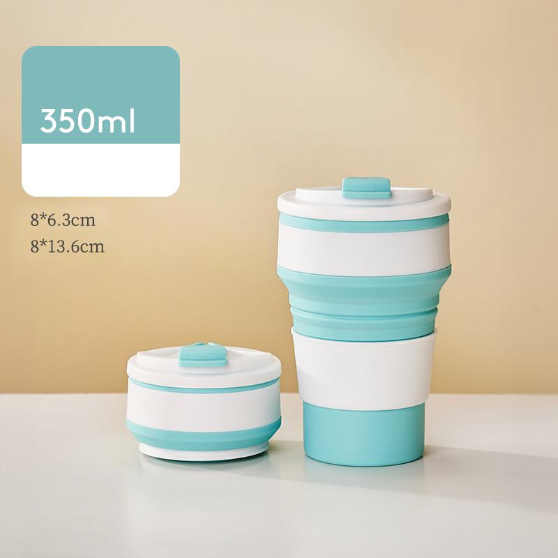 

GIANXI многоразовые силиконовые складные чашки с крышкой для кемпинга 350 мл 500 мл портативные складные кухонные кофейные чашки для путешествий collapsible