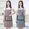 Household Plaid Women Apron Cotton Overalls Oil-proof Chef Aprons Large Pocket Cooking Apron Home Cooking