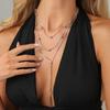 Multi Layer Snake Chain Necklace CCB Bead Layered Necklace Ornamental Pendant Necklace Daily Wear