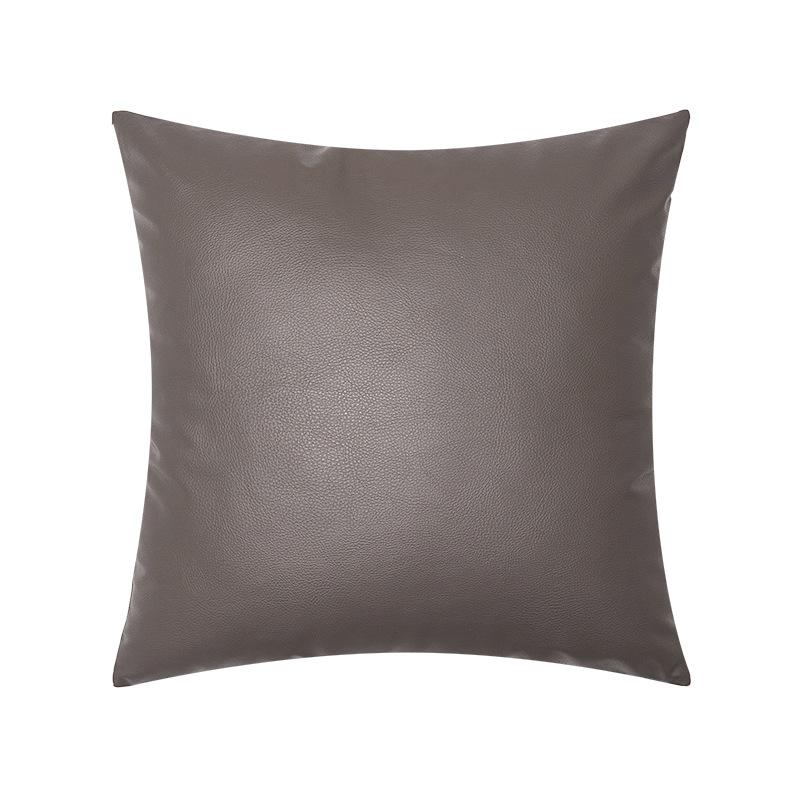 New Lychee Leather Pillowcase Texture Multi-color Light Luxury Imitation Leather Waterproof Living Room Sofa Pillowcase Waist Pillow Cushion