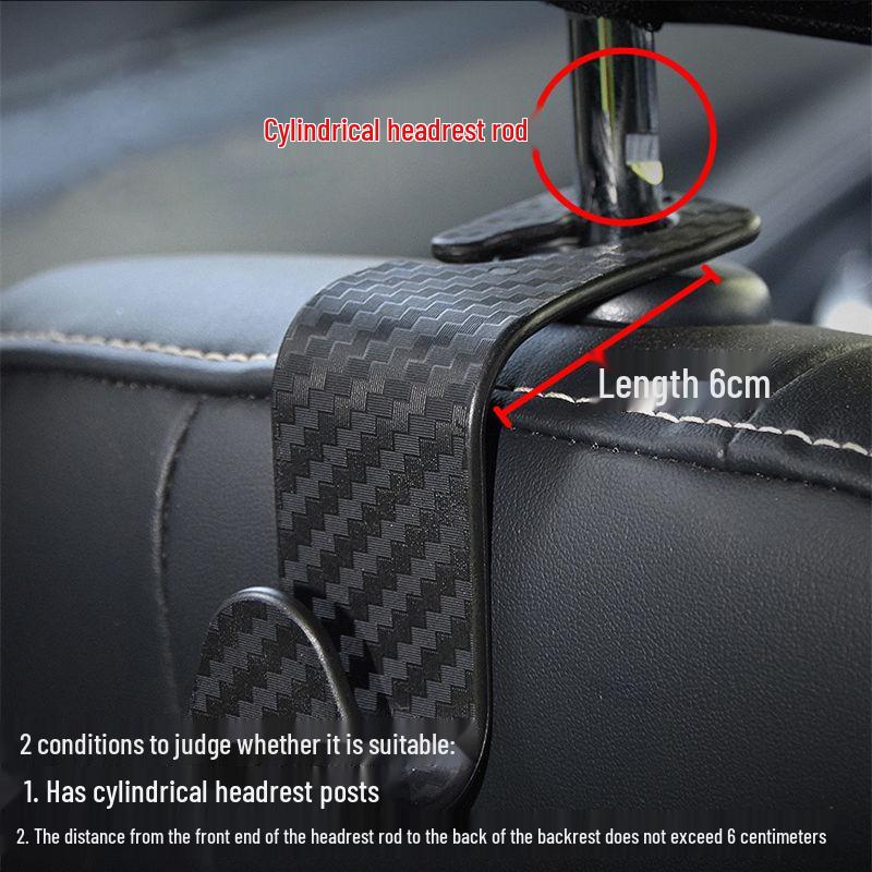 Car Seat Hidden Hooks with Carbon Fiber Texture