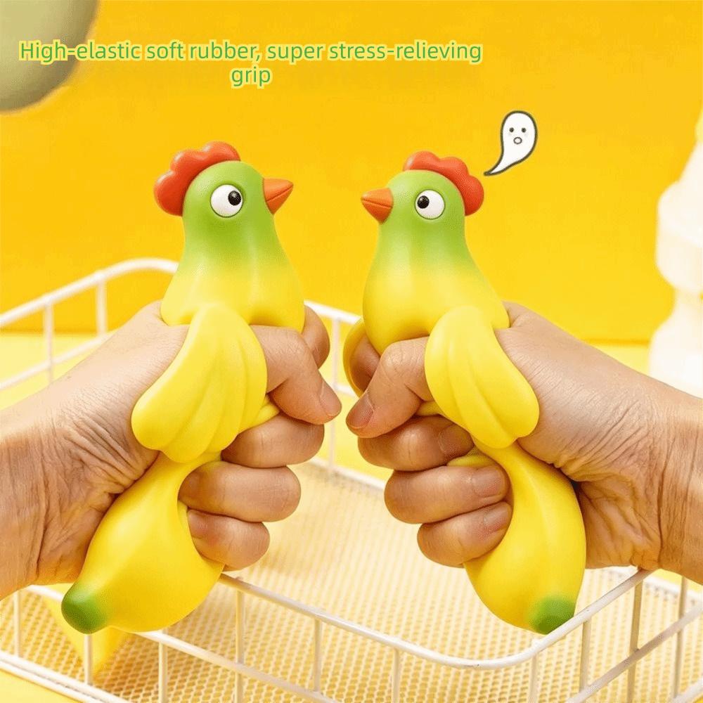Squeezable Banana Chicken Toy Stretchy Chicken Squeeze Toy Cute Squishy Pinch Le  Kids and Adults